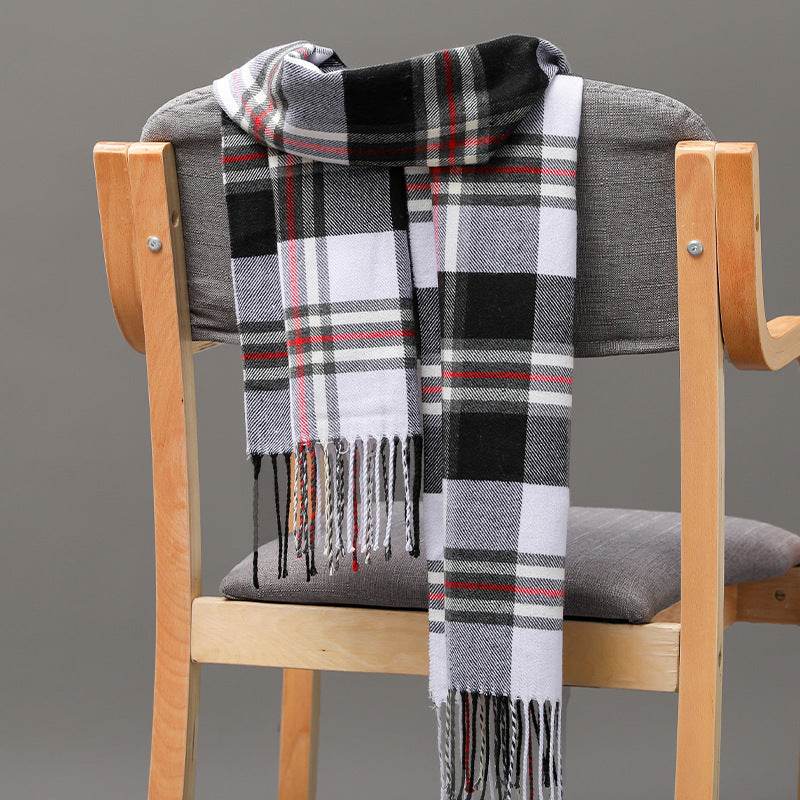 Buycenter British Plaid Cashmere Tassel Scarf for Couples & Kids - Buy Center US