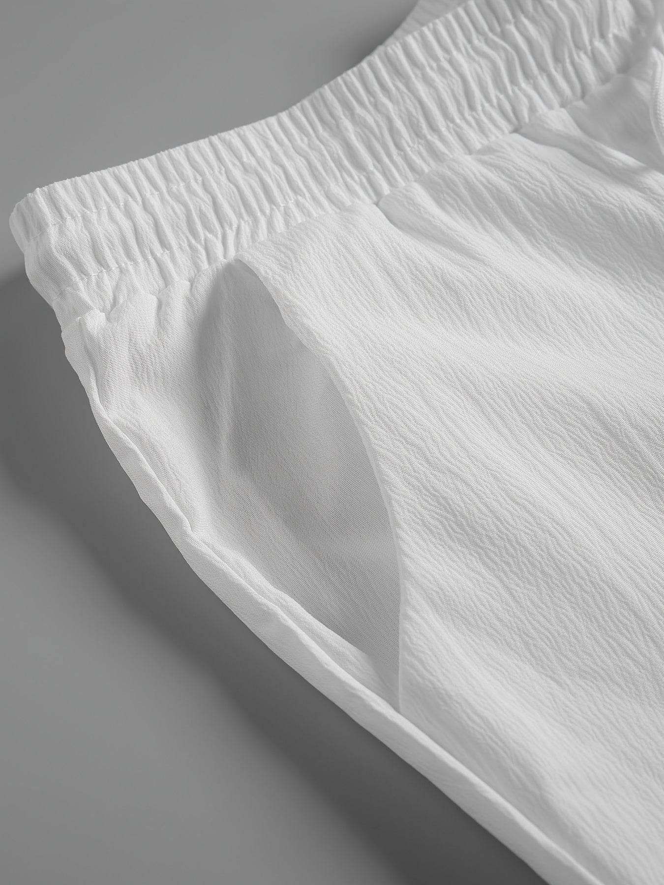 Lightweight Washed Textured Short Sleeve Shirt & Solid Pants Set - Buy Center US