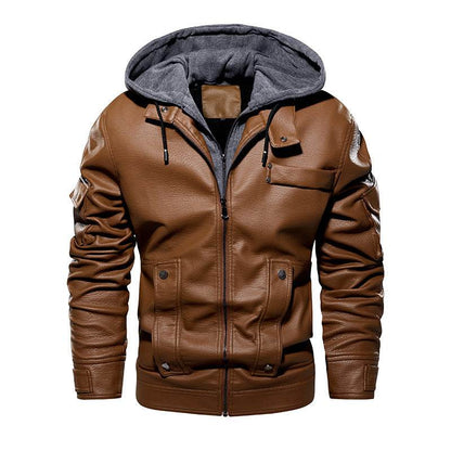 Buycenter Men's Leather Coat - Fashionable Warm Jacket for Winter - Buy Center US
