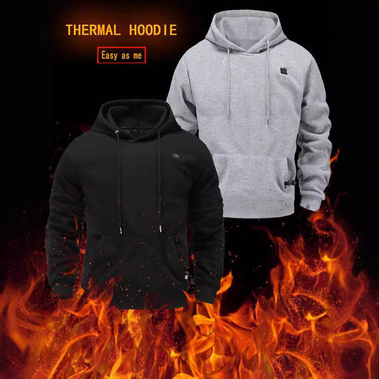 Buycenter Men's USB Heated Hoody - Warmth & Style in Black and Gray - Buy Center US
