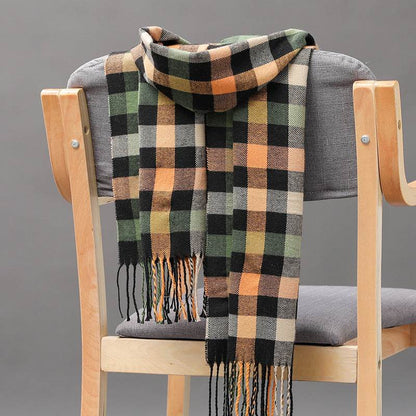 Buycenter British Plaid Cashmere Tassel Scarf for Couples & Kids - Buy Center US