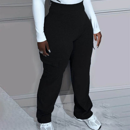 Women's Knitted Trousers - Large Autumn & Winter Solid Color Workwear - Buy Center US