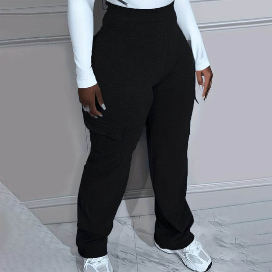 Women's Knitted Trousers - Large Autumn & Winter Solid Color Workwear - Buy Center US
