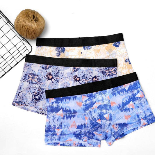 Buycenter Men's Ice Silk Underwear - Breathable, Traceless Summer Shorts - Buy Center US