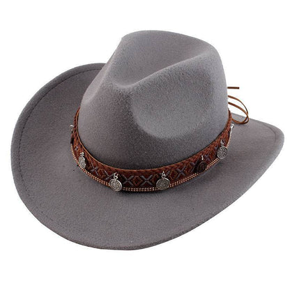 Woolen Cowboy Hat for Men & Women - Adjustable Ethnic Style Summer Accessory - Buy Center US