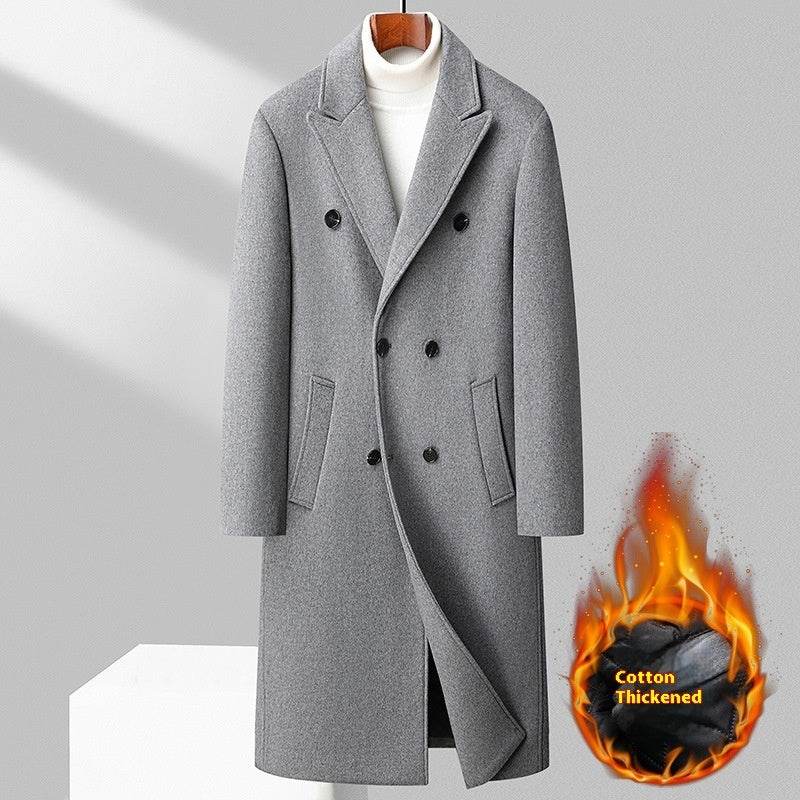 Buycenter Double Breasted Long Woolen Coat - Stylish & Versatile Outerwear - Buy Center US