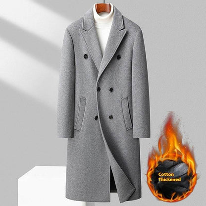 Buycenter Double Breasted Long Woolen Coat - Stylish & Versatile Outerwear - Buy Center US