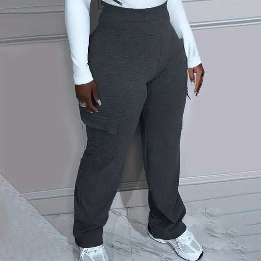 Women's Knitted Trousers - Large Autumn & Winter Solid Color Workwear - Buy Center US