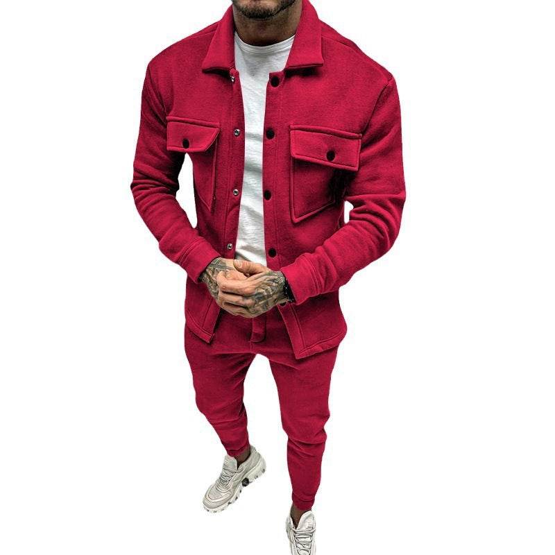 Buycenter Men's Two Piece Suit Set - Spring & Autumn Cotton Style - Buy Center US