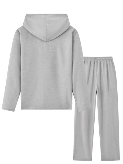 Casual Men's 2-Piece Set - Hooded Sweatshirt & Drawstring Pants - Buy Center US