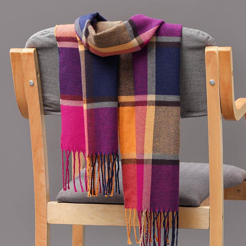 Buycenter British Plaid Cashmere Tassel Scarf for Couples & Kids - Buy Center US