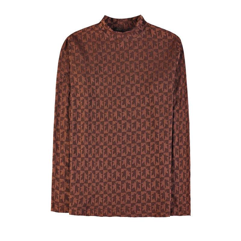 Men's Slim Fit Half-High Collar T-Shirt - Trendy Fashion Top for Adults - Buy Center US