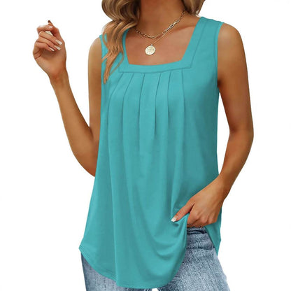 Women's Summer Pleated Halter Top - Casual Sleeveless Vest for Travel - Buy Center US