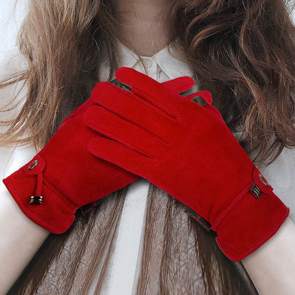 Genuine Leather Touch Screen Gloves - Warm Winter Fashion for All - Buy Center US