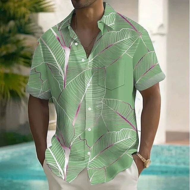 Buycenter Men's 3D Printed Short-Sleeved Shirt - Loose Casual Polyester Top - Buy Center US