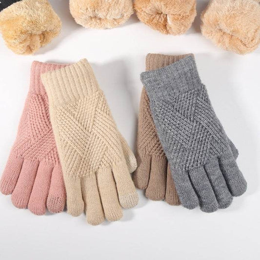 Double Layer Thermal Touch Screen Gloves - Windproof & Fleece-Lined Winter Wear - Buy Center US