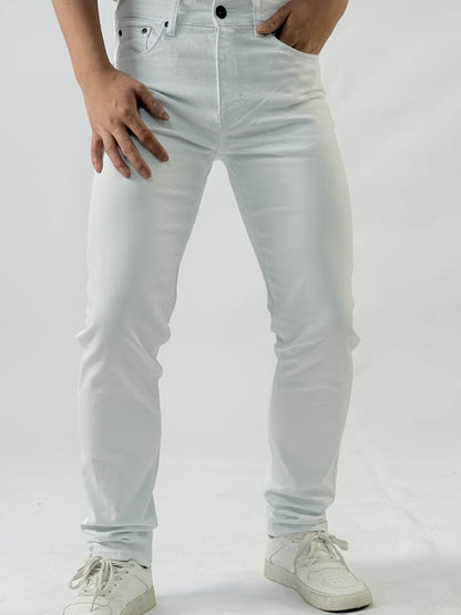 Men's Casual Jeans - Mid-Rise Cotton Blend, Raw Wash Detail for All-Season - Buy Center US