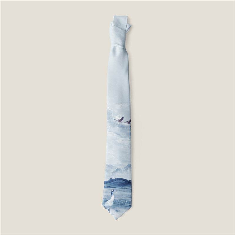 Buycenter Creative Animal Rose Print Tie - Stylish Polyester Necktie - Buy Center US