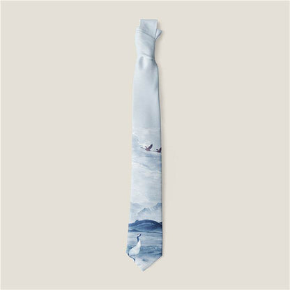 Buycenter Creative Animal Rose Print Tie - Stylish Polyester Necktie - Buy Center US