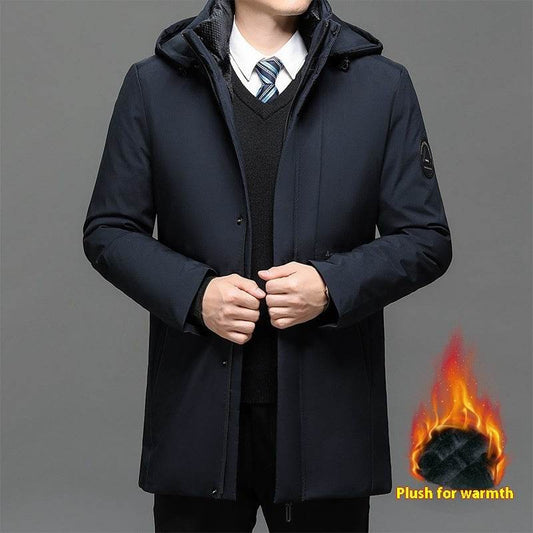 Buycenter Men's Thickened Jacket Coat - Plus Size Cotton, Polyester Blend - Buy Center US