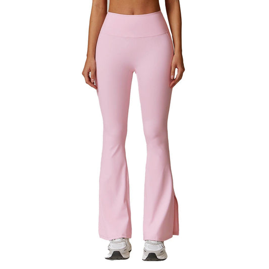 Skinny Peach Bell-Bottom Yoga Pants - Advanced Black & Romantic Purple - Buy Center US