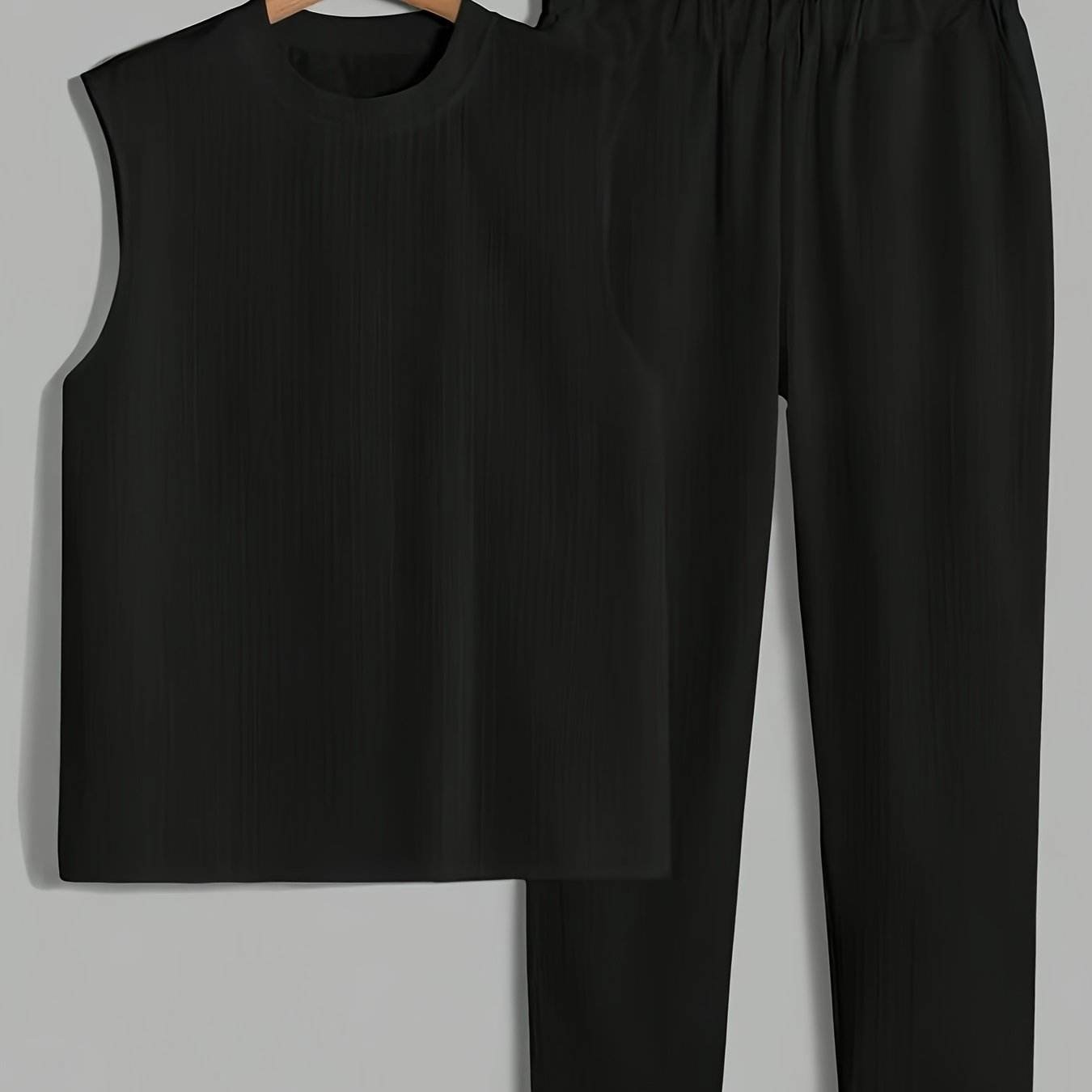 Men's Casual Sleeveless Crew Neck T-Shirt & Pants Set - Summer Style - Buy Center US