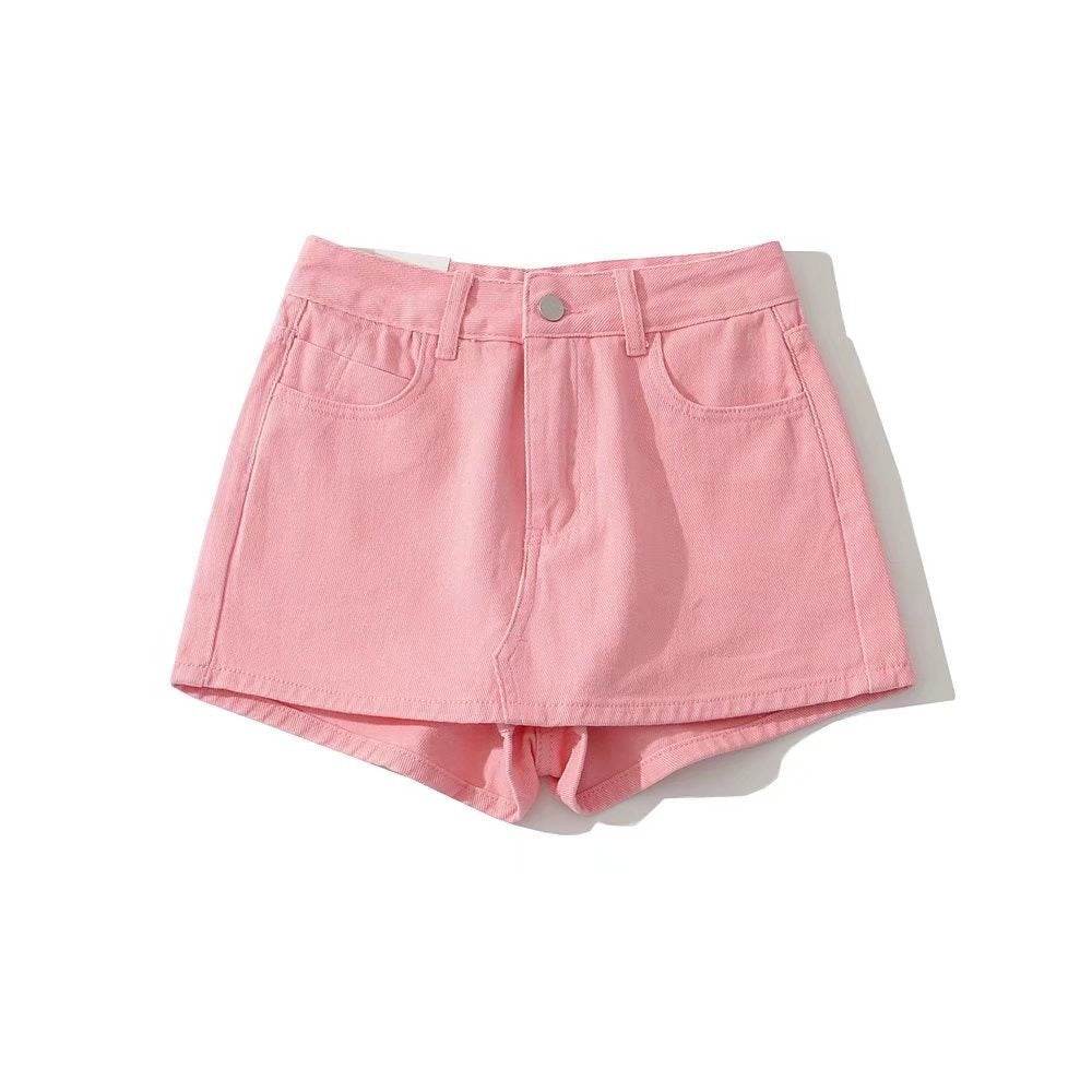Sheath Ultra Short Denim Skirted Leggings - Trendy High Waist Styles - Buy Center US