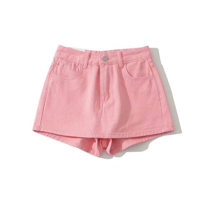Sheath Ultra Short Denim Skirted Leggings - Trendy High Waist Styles - Buy Center US