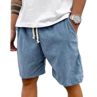 Buycenter Men's Casual Corduroy Shorts - Mid Waist, Straight Fit - Buy Center US