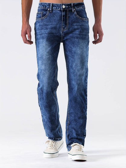 Men's Slim Fit Stretch Denim Jeans - Street Style for All Seasons - Buy Center US