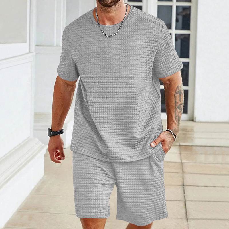 Buycenter Casual Sports Suit - Solid Color T-Shirt & Shorts Set - Buy Center US