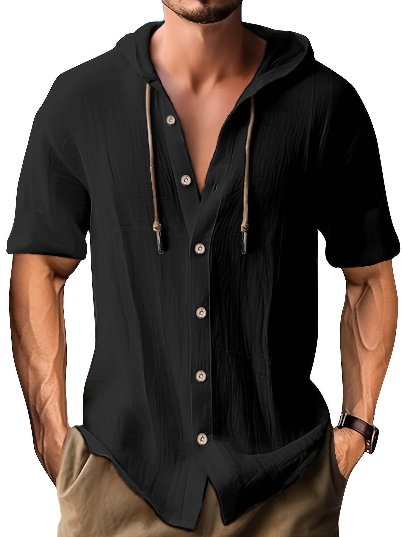Men's Lightweight Linen Blend Hoodie & Pants Set - Quick-Dry, Regular Fit - Buy Center US
