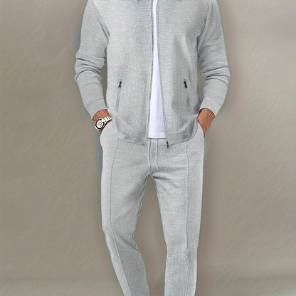 Casual September Jacket and Pants Set - Long Sleeve, Solid Color - Buy Center US