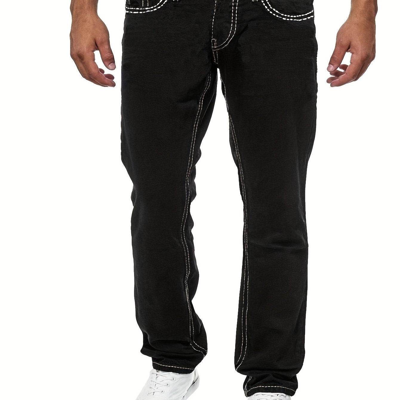Men's Slim Fit Stretch Denim Jeans - Street Style for All Seasons - Buy Center US