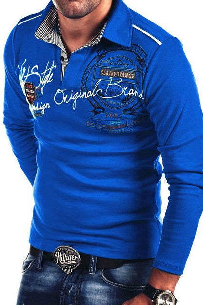 Autumn & Winter Lapel Long Sleeved T-Shirt - Loose Fit, Stylish Colors - Buy Center US
