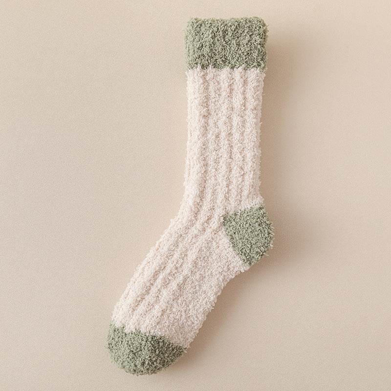 Women's Thickened Thermal Coral Fleece Socks - Cozy Middle Tube Designs - Buy Center US