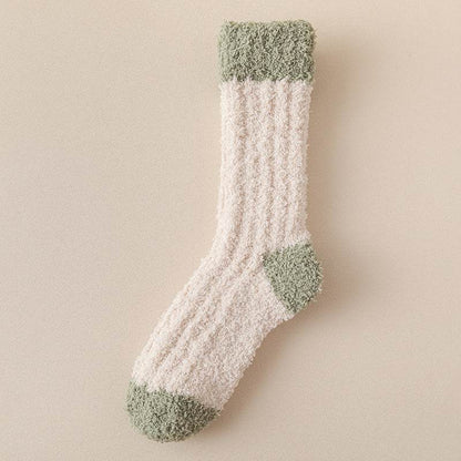 Women's Thickened Thermal Coral Fleece Socks - Cozy Middle Tube Designs - Buy Center US