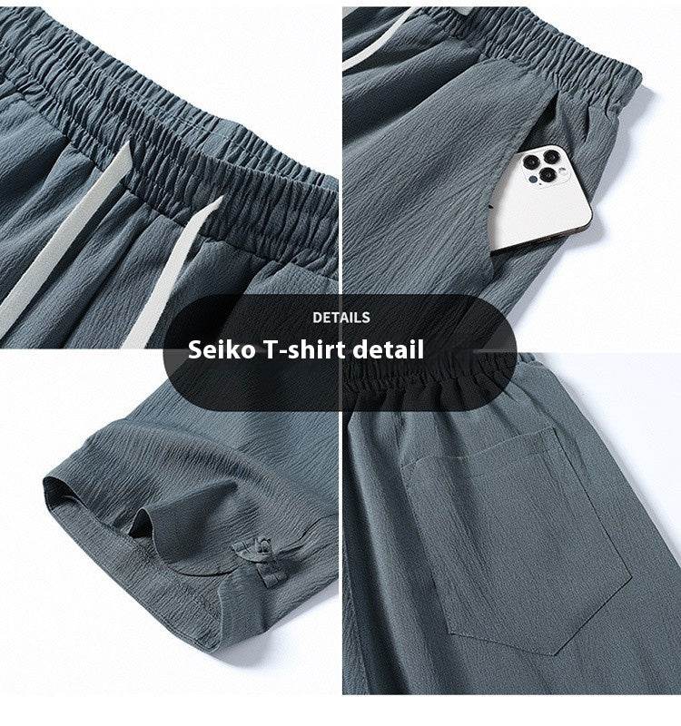 Buycenter Men’s Casual Cotton-Linen Shorts Set - Short Sleeve, Multiple Sizes - Buy Center US