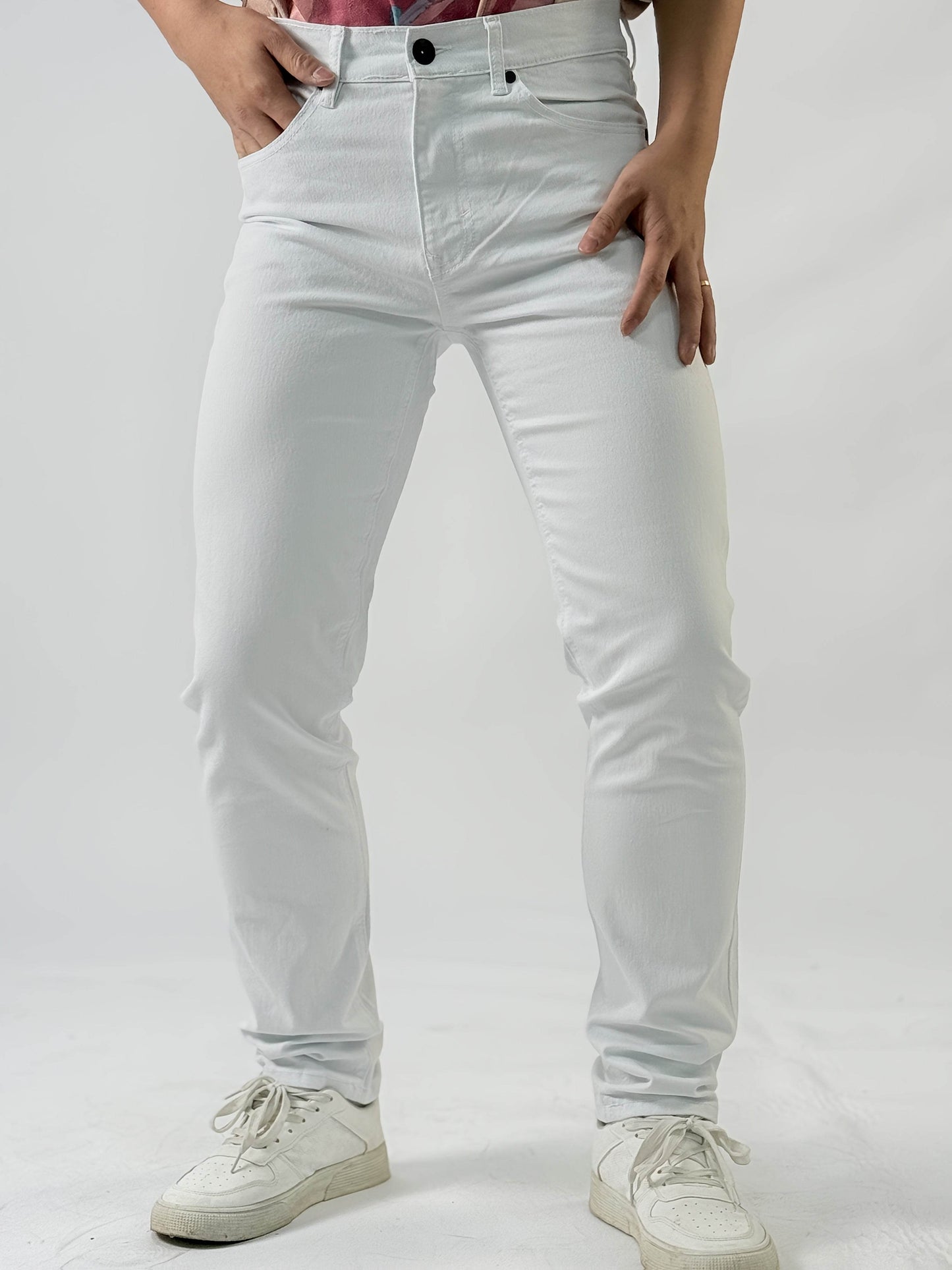 Men's Casual Jeans - Mid-Rise Cotton Blend, Raw Wash Detail for All-Season - Buy Center US