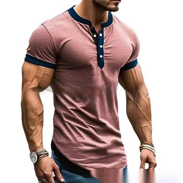 Men's Casual Sports T-Shirt - Contrasting Colors for All Seasons - Buy Center US