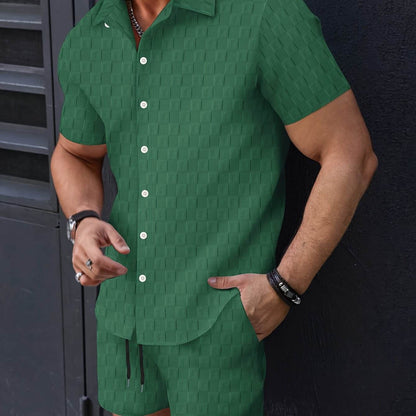 NIKXUAN Men's Casual Short-Sleeved Suit - Breathable Checkered Summer Top - Buy Center US