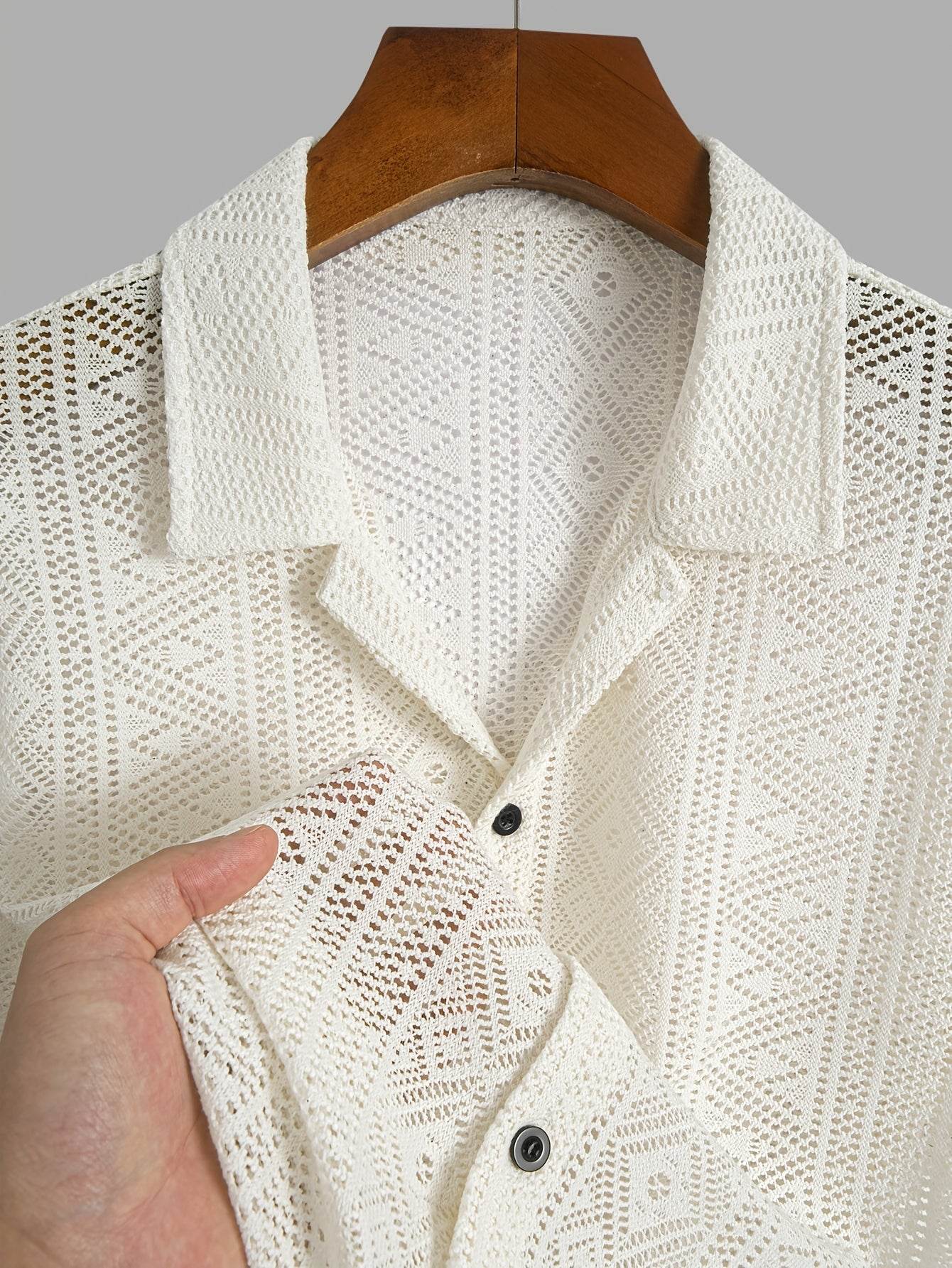 Men’s Casual Knit Open Sweater - Lightweight Lapel Summer Shirt - Buy Center US