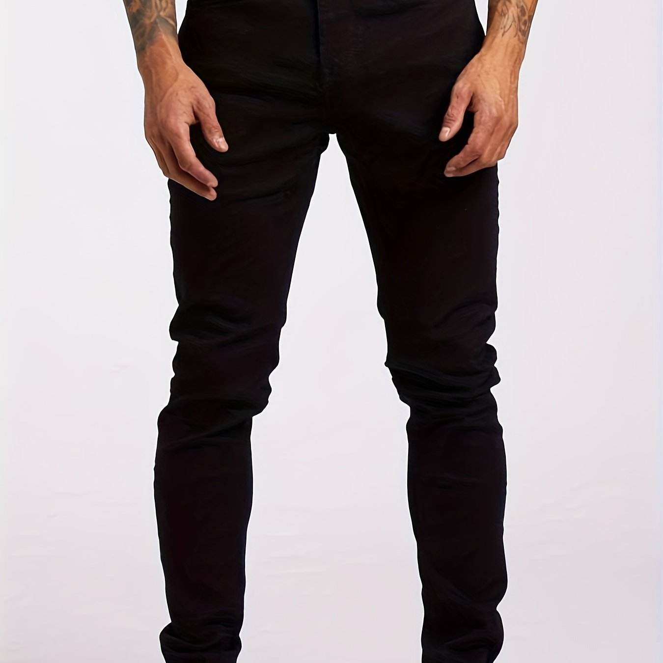 Men's Slim Fit Distressed Denim Jeans - Stretchy All-Season Casual Wear - Buy Center US