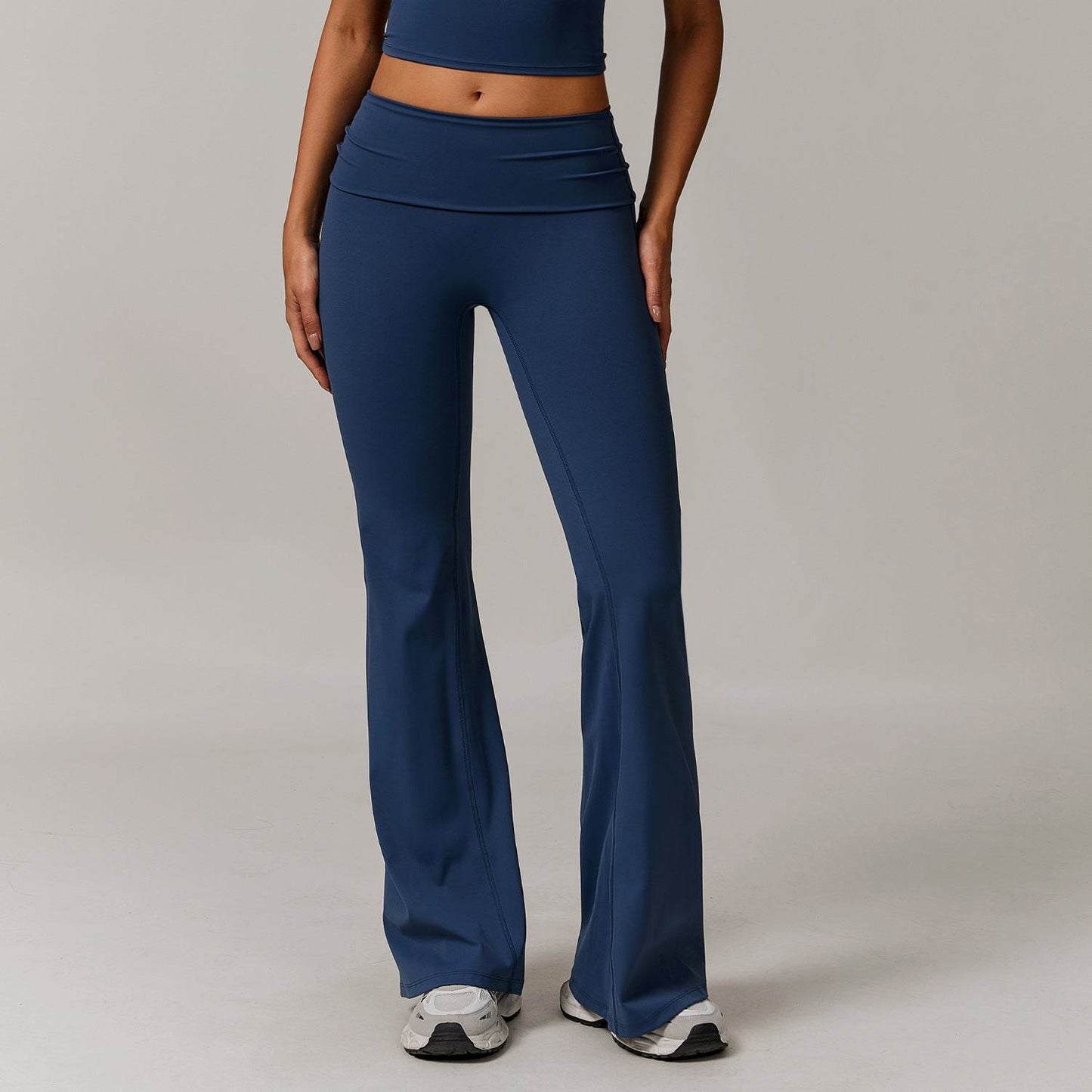 Women's High Waist Yoga Pants - Casual, Folding Design for Fitness - Buy Center US