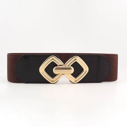 Stylish Wide Waist Elastic Belt for Women - Versatile PU Leather Design - Buy Center US