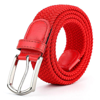Buycenter Men's Casual Stretch Woven Leather Belt - Bohemian Style, Various Colors - Buy Center US