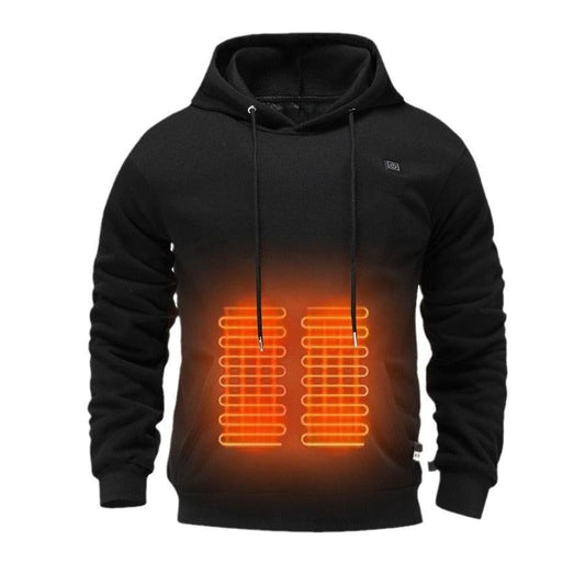 Buycenter Men's USB Heated Hoody - Warmth & Style in Black and Gray - Buy Center US