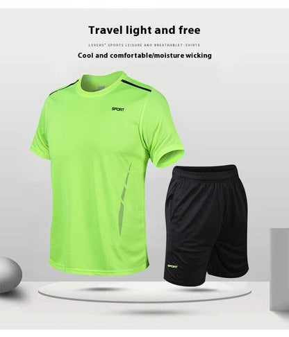 Buycenter Men's Loose Fitness Suit - Casual Short Sleeve Summer Wear - Buy Center US