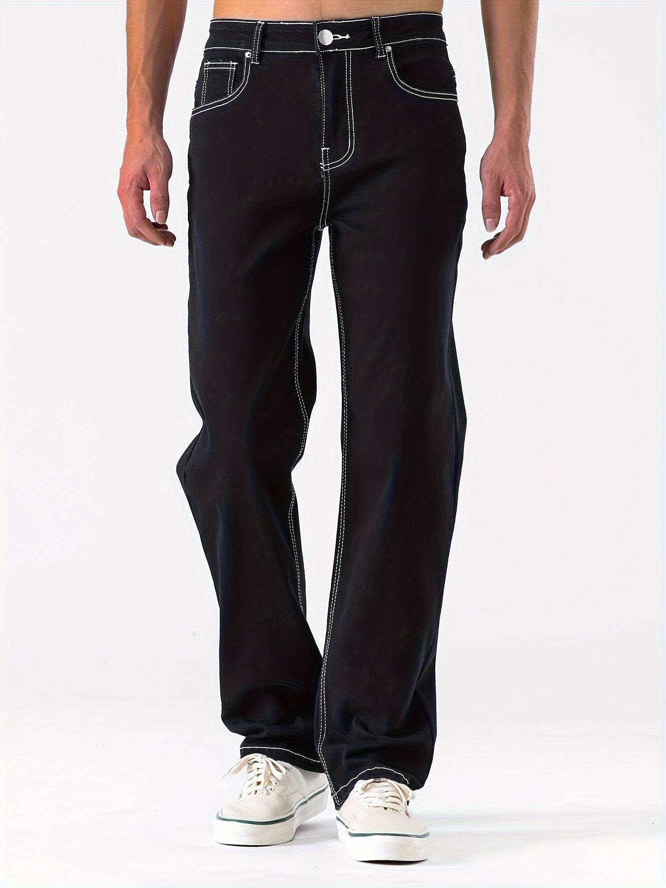 Men's Slim Fit Stretch Jeans - Chic Distressed Street Style Denim - Buy Center US