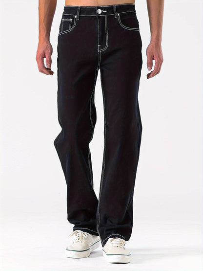 Men's Slim Fit Stretch Jeans - Chic Distressed Street Style Denim - Buy Center US